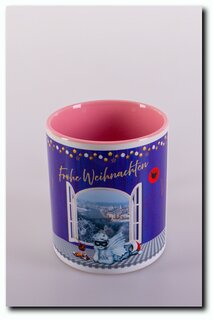 Krimi-Minnies Weihnachtstasse rosa